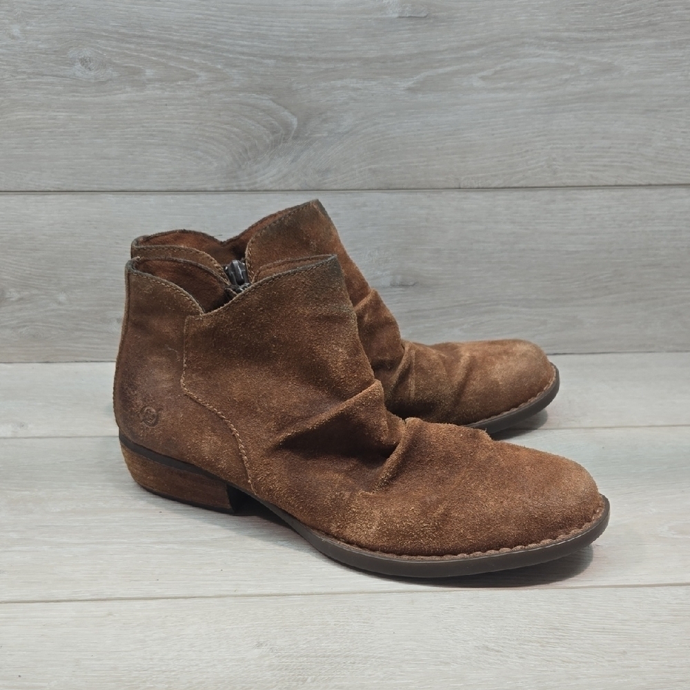 Born Women's Adalle Brown Suede Ankle Boots Shoes Sz 10M